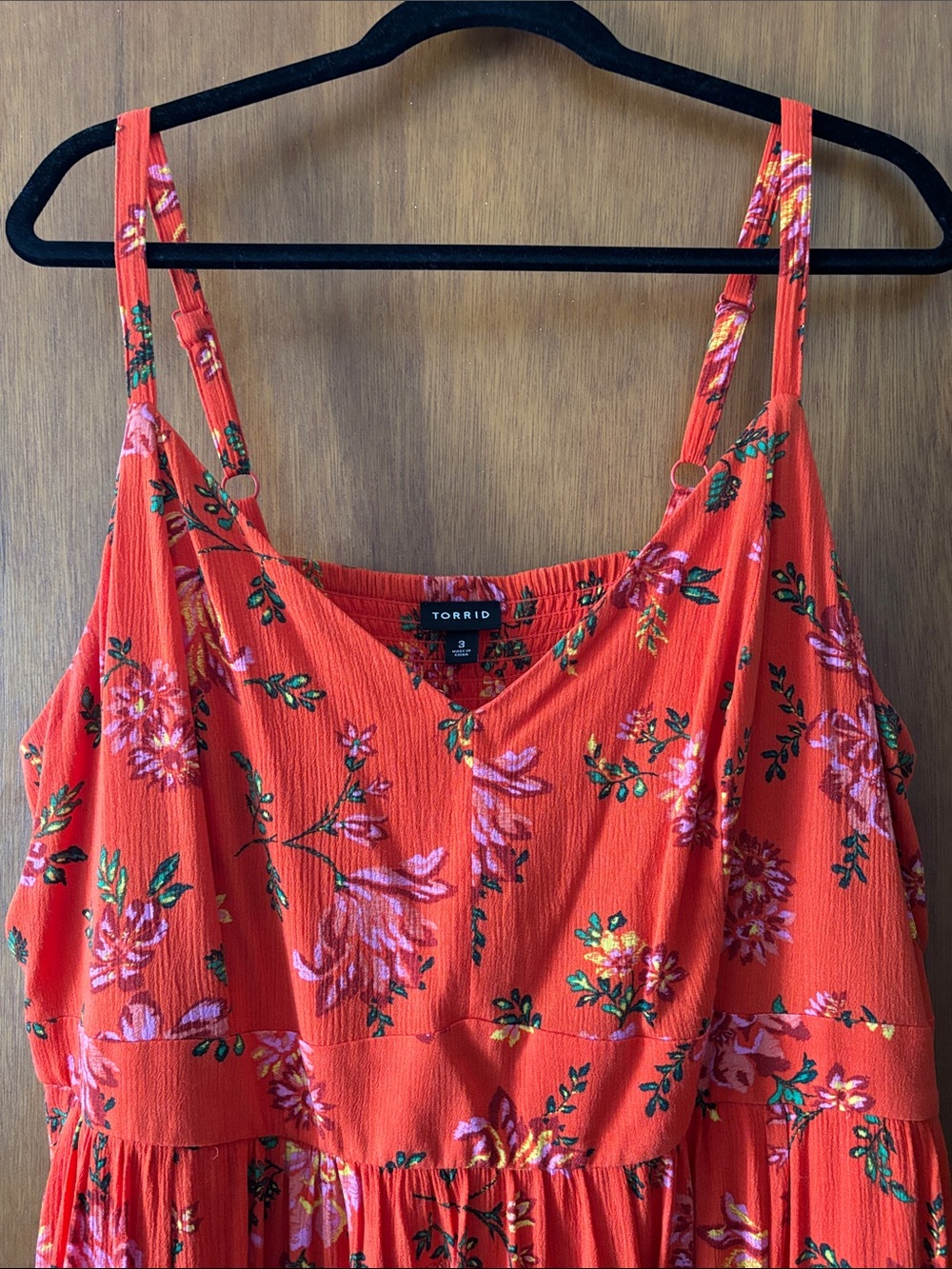 Torrid Orange Floral V-Neck Maxi Dress